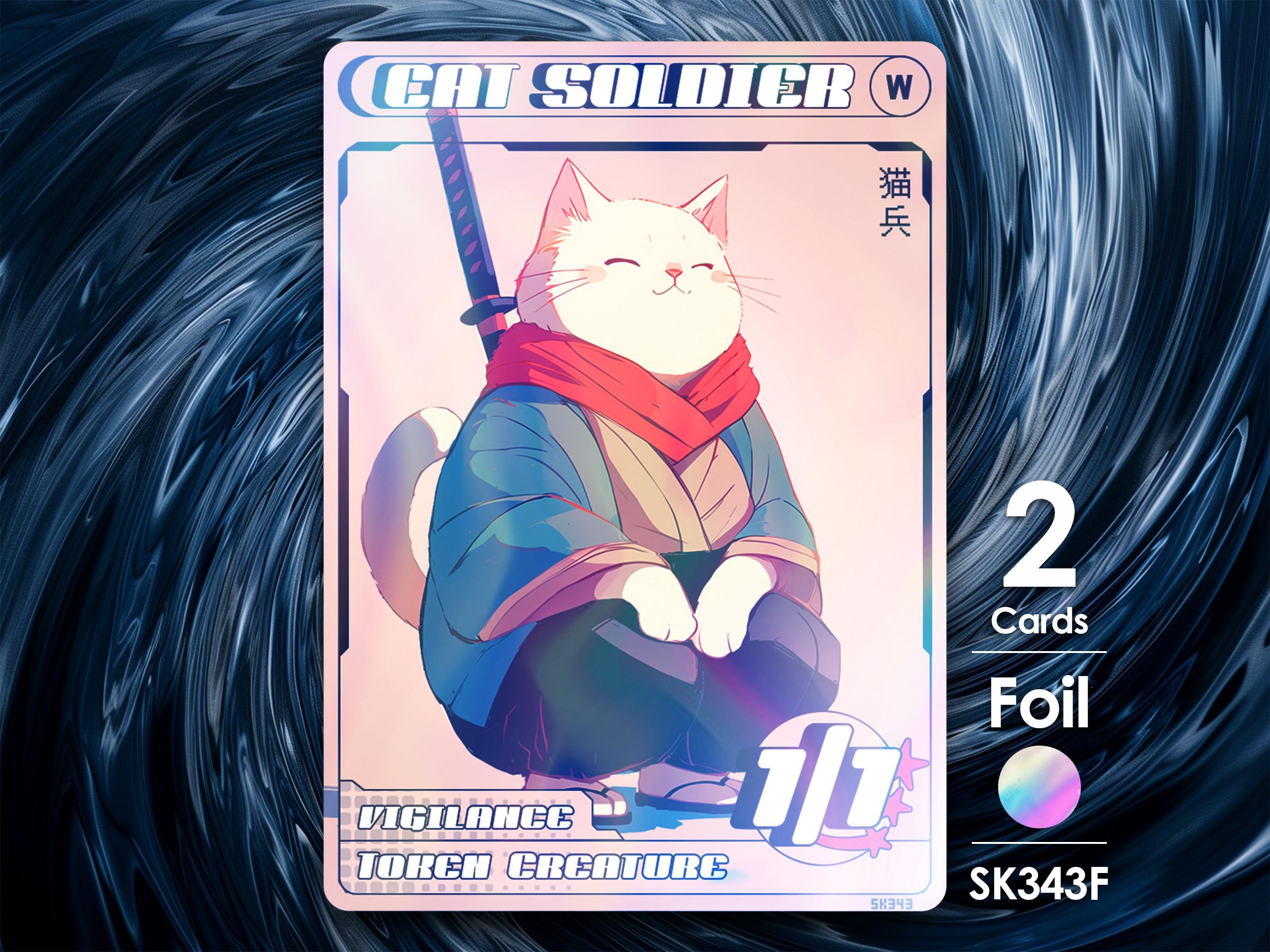 2x Cat Soldier Foil Tokens for Mtg - Street Clans by Alfie