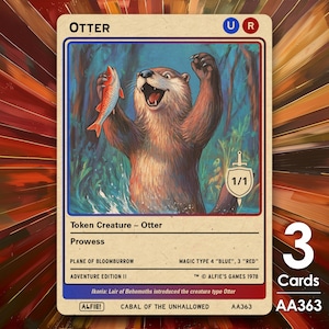 3x żeton Otter do MTG - Alfie's Adventure autorstwa Alfiego AA363