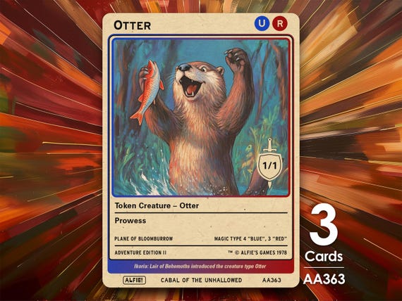 MTGカードセット＋オマケ付き 3x Otter Token for MTG - Alfie's Adventure by Alfie AA363 - Etsy