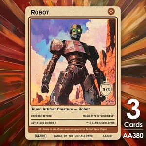 3x Fichas de Robô MTG - Aventura de Alfie por Alfie - AA380