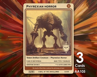 3x Phyrexian Horror MTG Token - Alfie's Adventure by Alfie AA105
