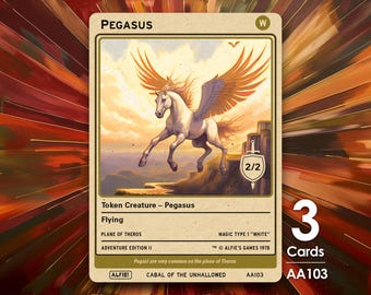 3x Pegasus 2/2 MTG Token - Alfie's Adventure by Alfie AA103 - Etsy