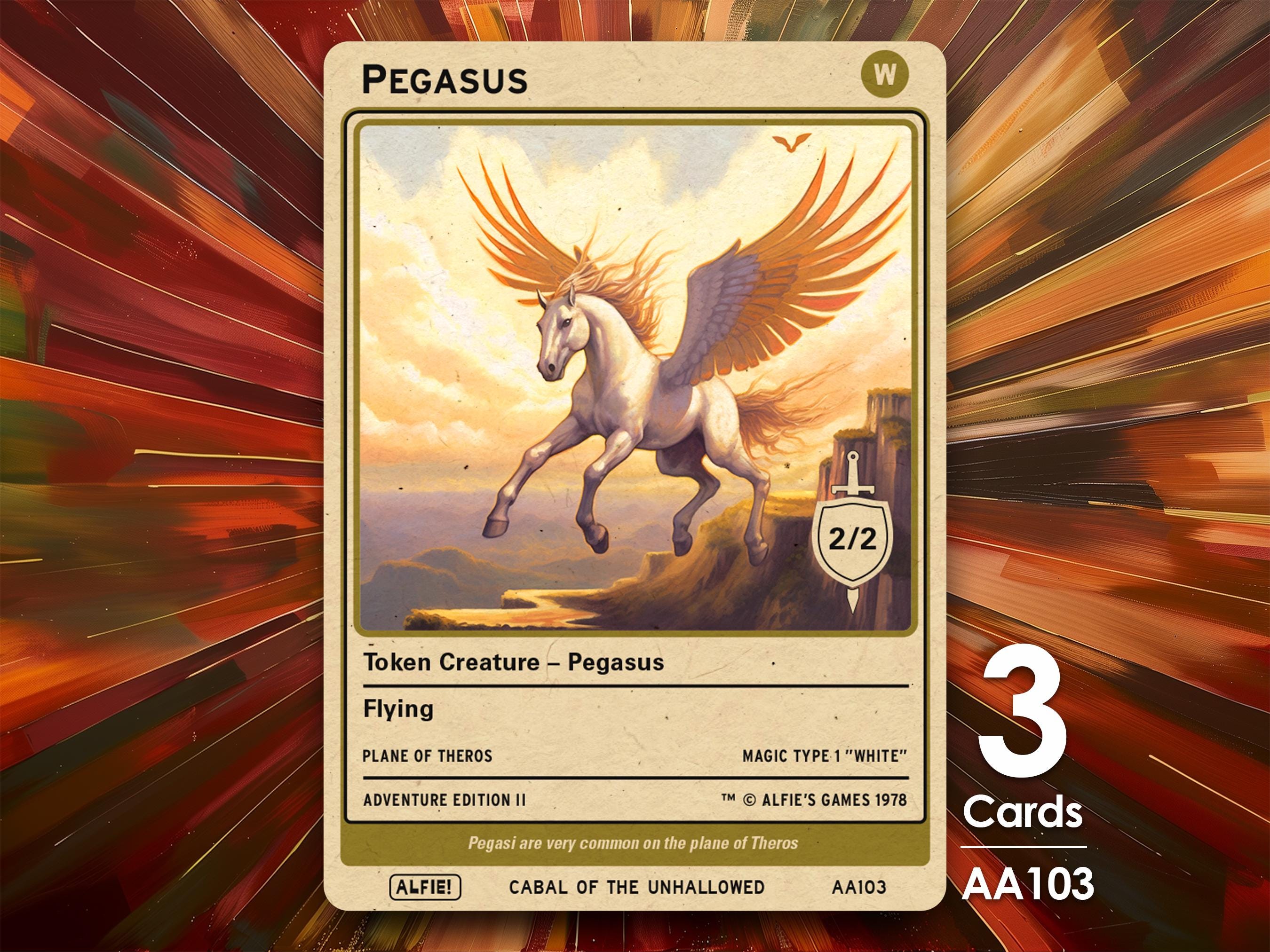 3x Pegasus 2/2 MTG Token - Alfie's Adventure by Alfie AA103 - Etsy
