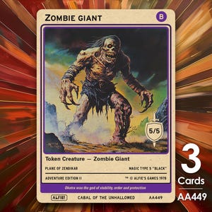 3x Zombie Giant Tokens for MTG - Alfie's Adventure by Alfie AA449