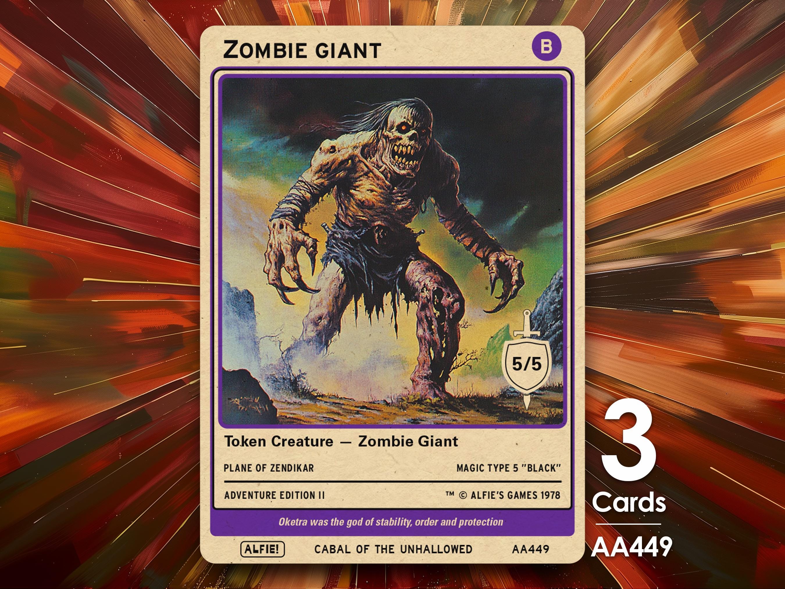 3x Zombie Giant Tokens for MTG - Alfie's Adventure by Alfie AA449
