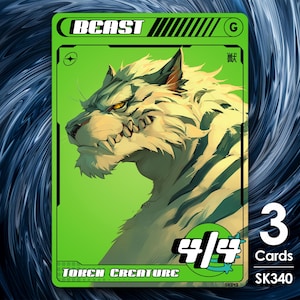3x segnalini Bestia 4/4 per mtg - Street Clans di Alfie - SK340