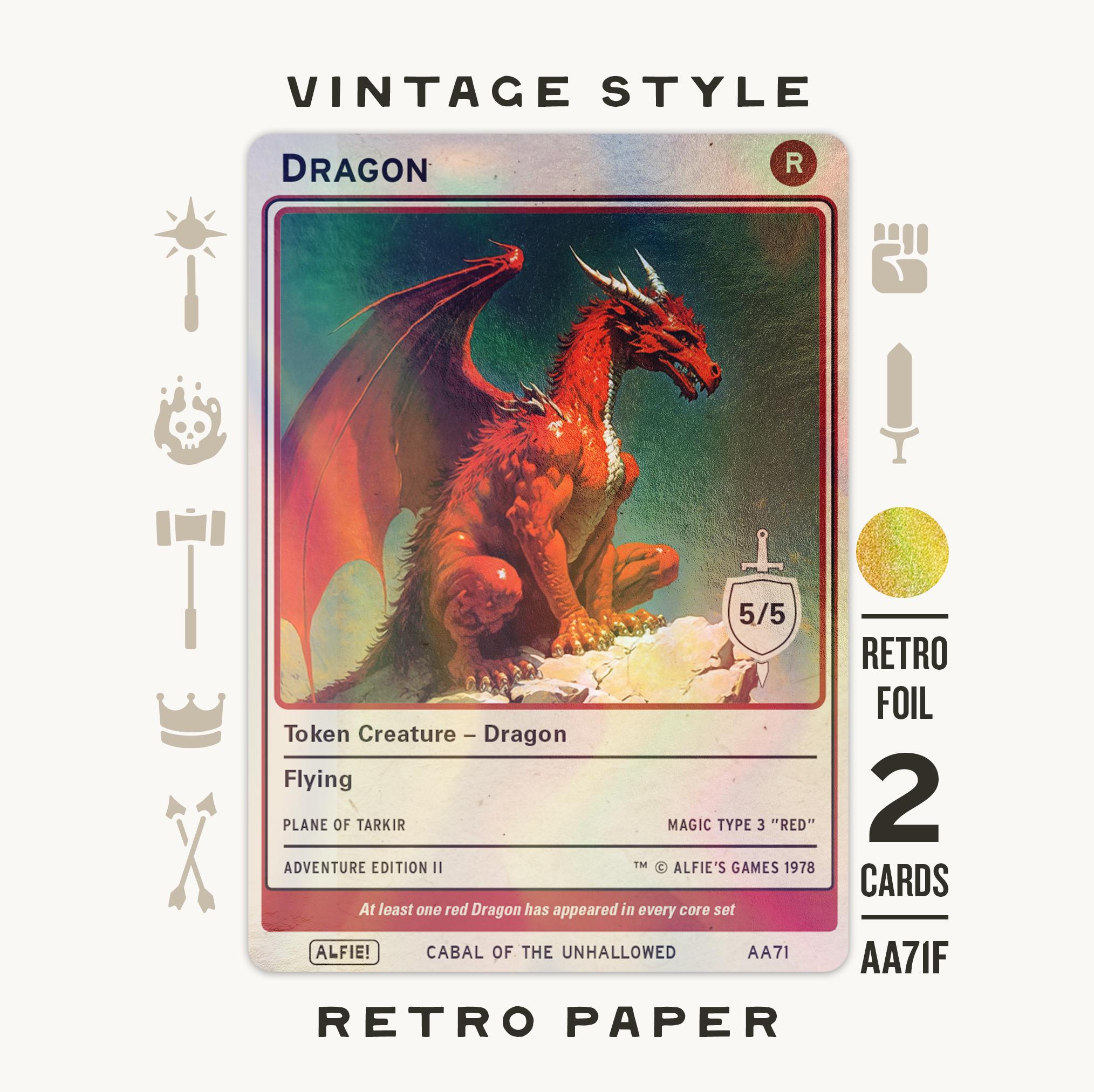 MTG Vintage 54枚　foil1枚 2x Dragon 5/5 Retro Foil MTG Token - Alfie's Adventure by Alfie