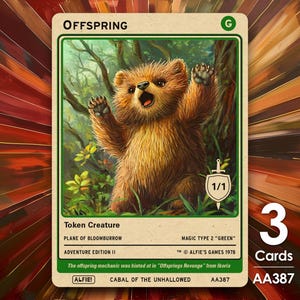 3x Gettoni MTG Verdi Prole - L'avventura di Alfie di Alfie - AA387