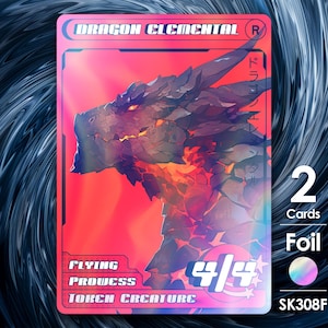 2x Dragon Elemental-tokens Folie voor MTG - Street Clans by Alfies SK308F