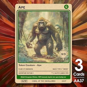 3x Ape MTG Tokens - Alfie's Adventure von Alfie - AA37