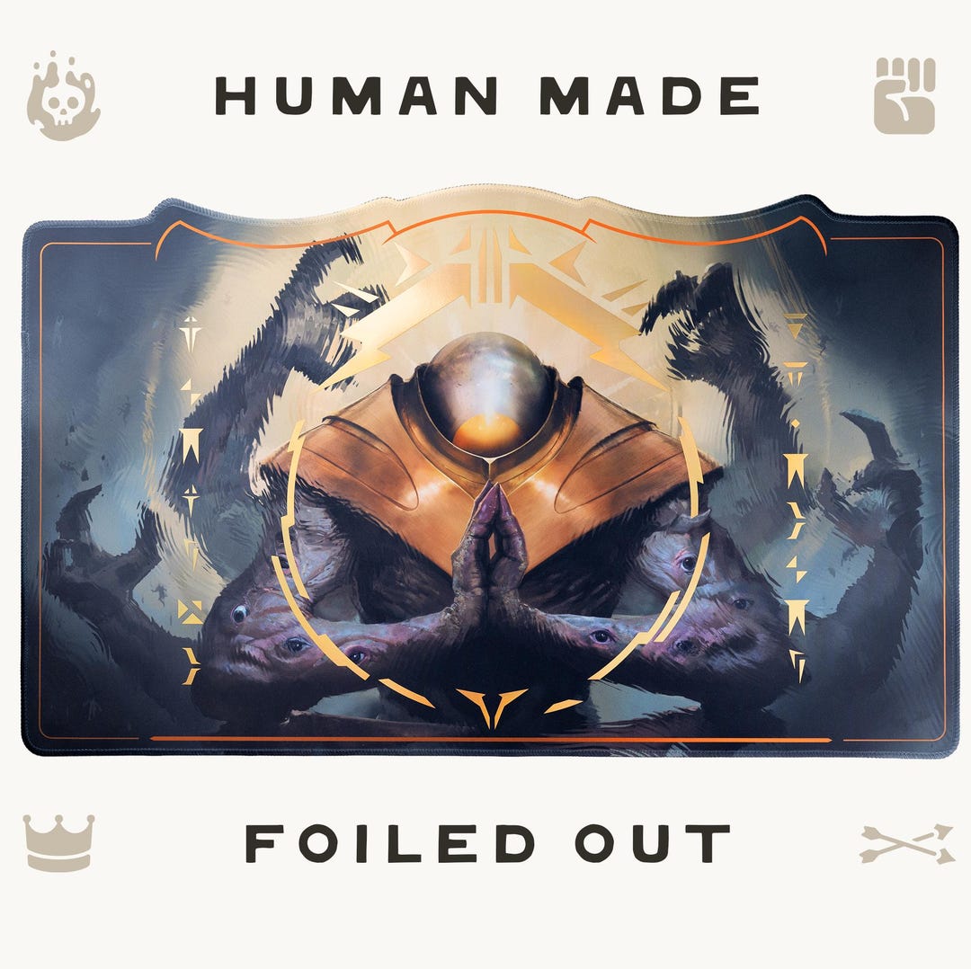 Sermon of the Great Distortion Foil Playmat - No AI Human Made