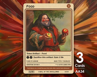 3x Food MTG Token - Alfie&#39;s Adventure by Alfie AA34
