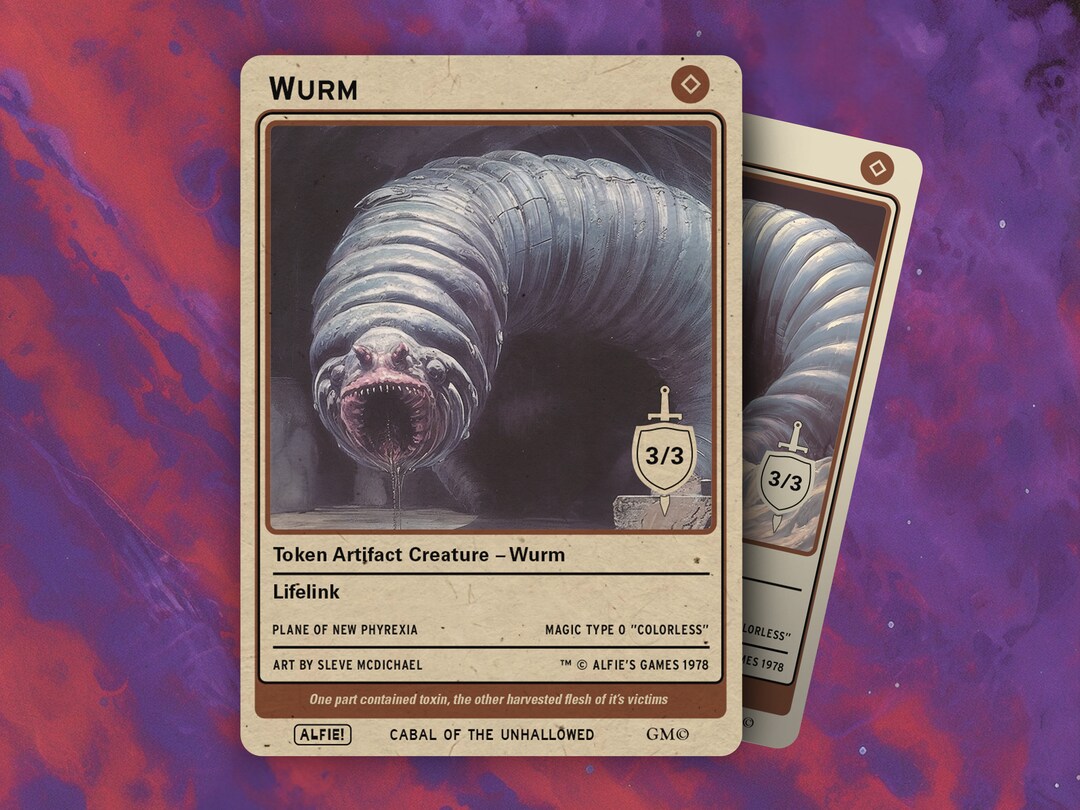Wurms Tokens X2 for Wurmcoil Engine for MTG Alfie's Adventure AA117 Etsy