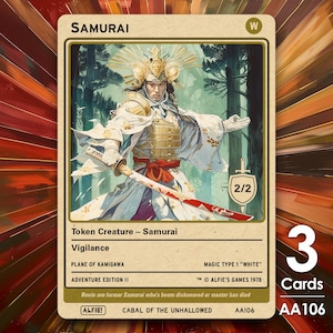 3x Samurai 2/2 MTG Token - Alfie&#39;s Adventure von Alfie AA106