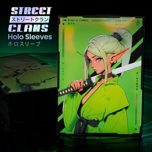 Housses holographiques du clan des elfes - Compatibles avec MTG - Lot de 105 - Style manga et anime Street Clans