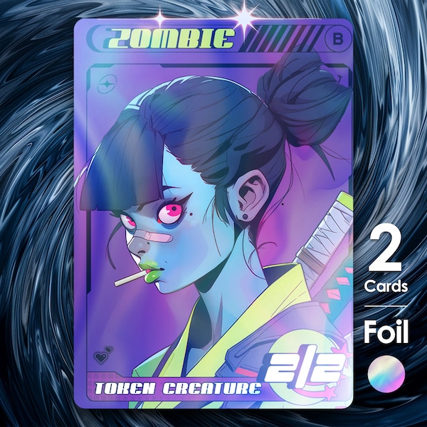 Zombie Foil Token 2/2 x2 for Magic - Street Clans of Kamigawa - SK25F