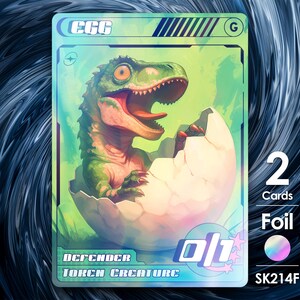 2 fichas foil verde huevo para mtg - Street Clans de Alfie SK214F