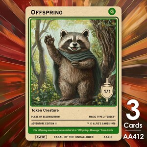 3x Gettoni MTG Prole Procione Verde - L'Avventura di Alfie di Alfie AA412