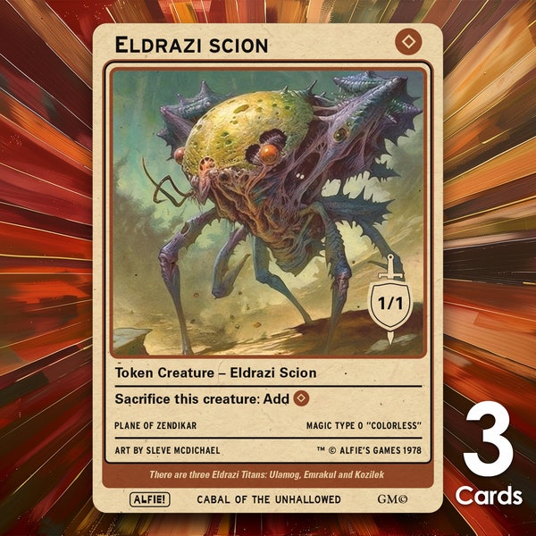 Eldrazi Scion 1/1 MTG Tokens x3 - Alfie's Adventure - AA32