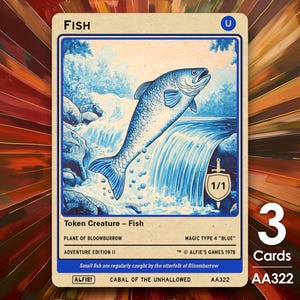 3x segnalini Pesce 1/1 per MTG - L&#39;avventura di Alfie di Alfie AA322