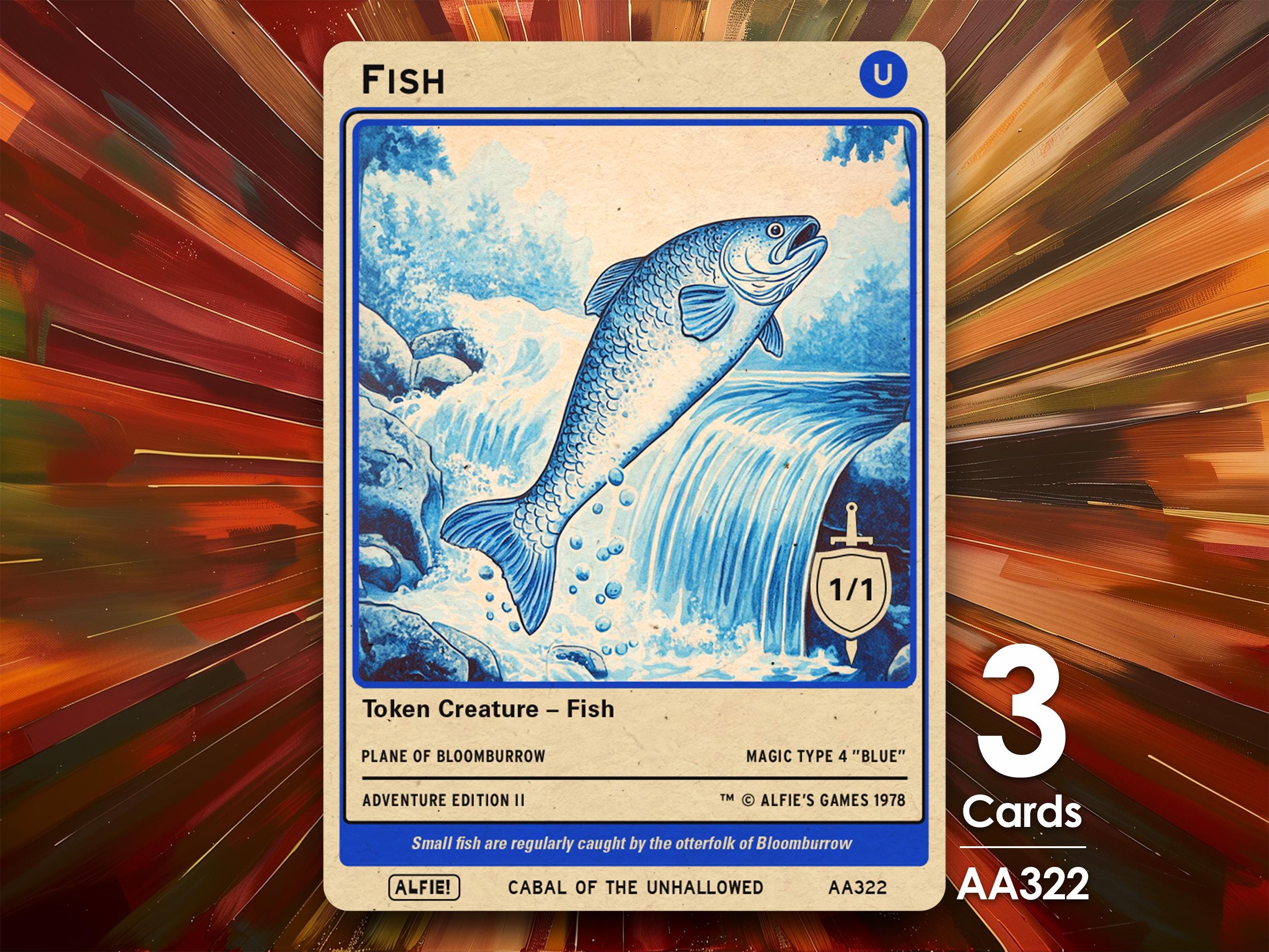 3000個限定! THE ALFEE MAGICAL DICTIONARY 3x Fish 1/1 Token for MTG - Alfie's Adventure by Alfie AA322