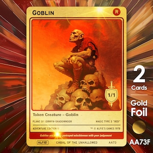2x Goblin 1/1 goudfolie MTG-token - Alfie's Adventure van Alfie AA73F