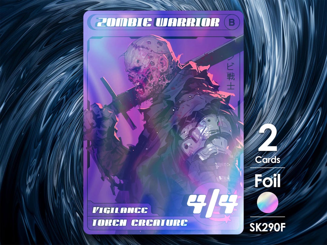 2x Zombie Warrior Foil Tokens for Mtg - Street Clans by Alfie