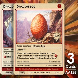 3 Huevos de Dragón y Ficha MTG 2/2 - La Aventura de Alfie - AA128
