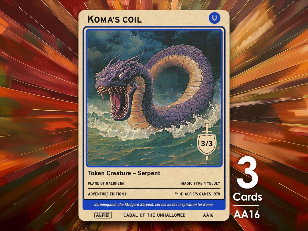 3x Koma's Coil Token for MTG - Alfie's Adventure by Alfie AA16 - Etsy