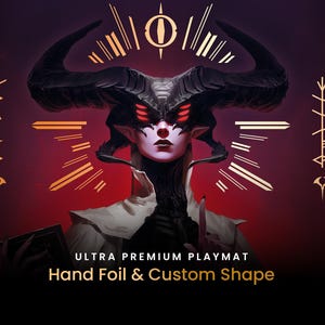 The Whispering One Foil Playmat - Sheoldred Phyrexian - Custom Shape - Compatible with Magic - Mtg Accessory Gift image 1