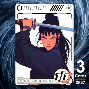 3 fichas de Humano 1/1 para MTG - Street Clans de Alfie SK47