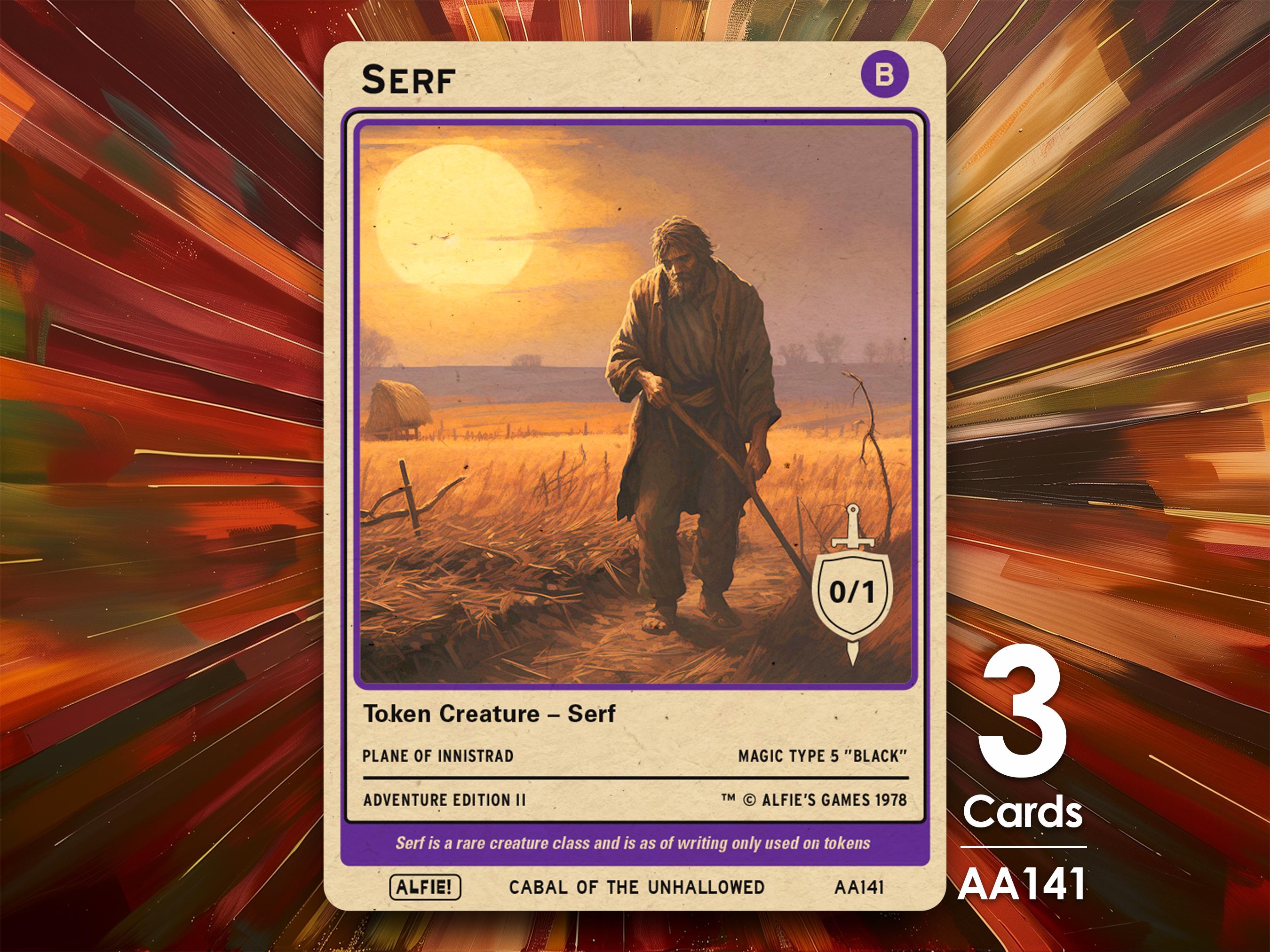 3x Serf Token 0/1 MTG Token - Alfie's Adventure by Alfie AA141 - Etsy