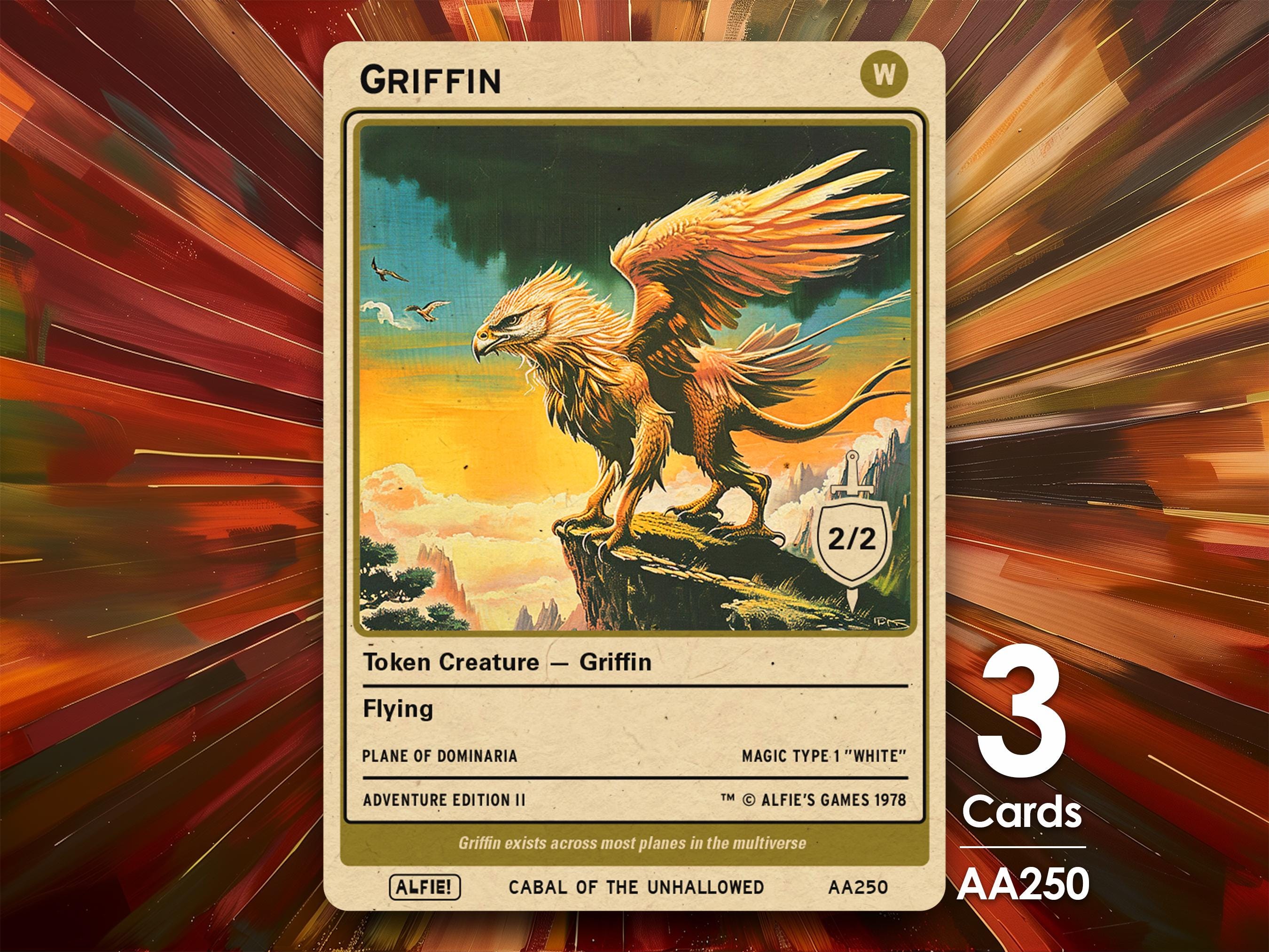 3x Griffin White MTG Token - Alfie's Adventure by Alfie AA250 - Etsy