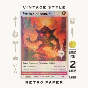 2x Phyrexian Goblin 1/1 Retro Foil MTG Token - Alfie's Adventure