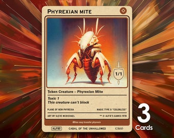 Phyrexian Mite 1/1 MTG Tokens x3 - Alfie's Adventure - AA22