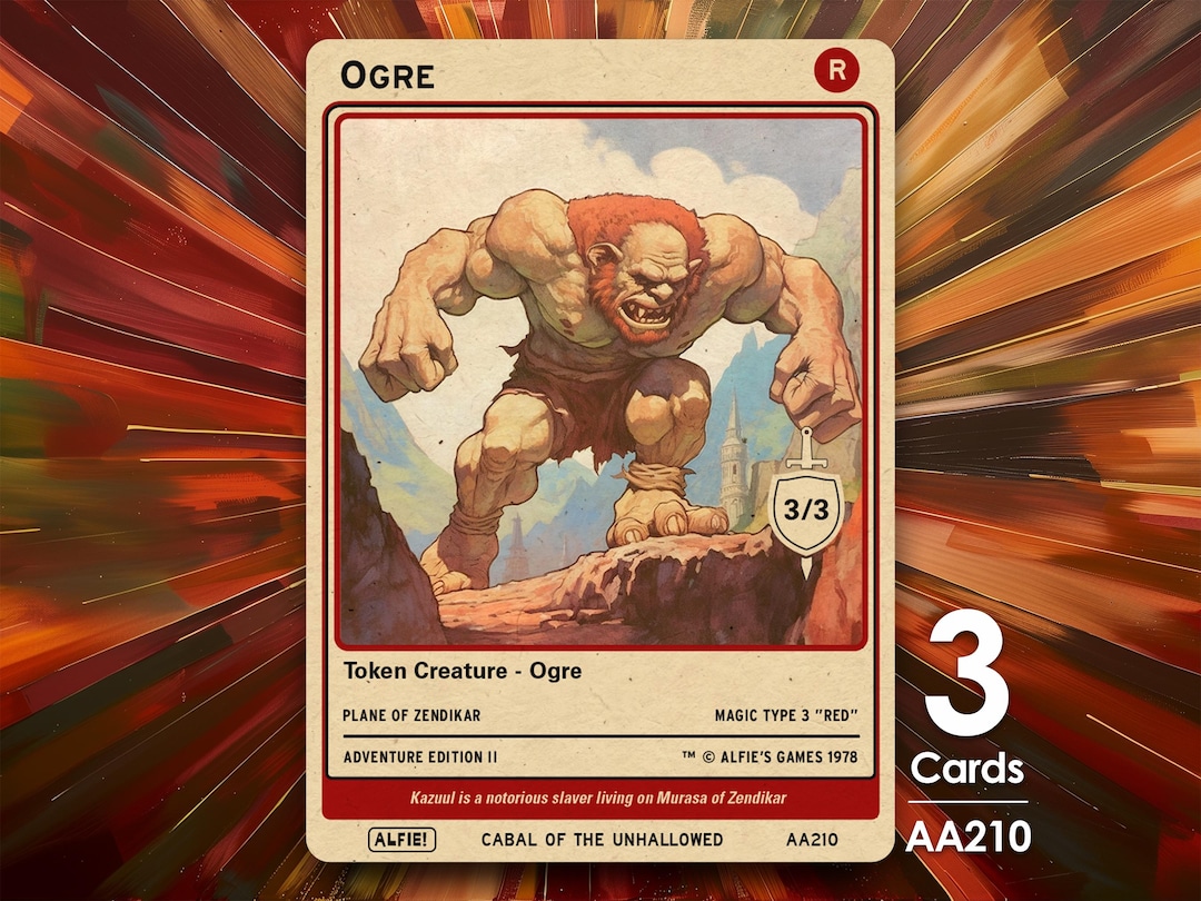 3x Ogre 3/3 MTG Token - Alfie's Adventure by Alfie AA210 - Etsy