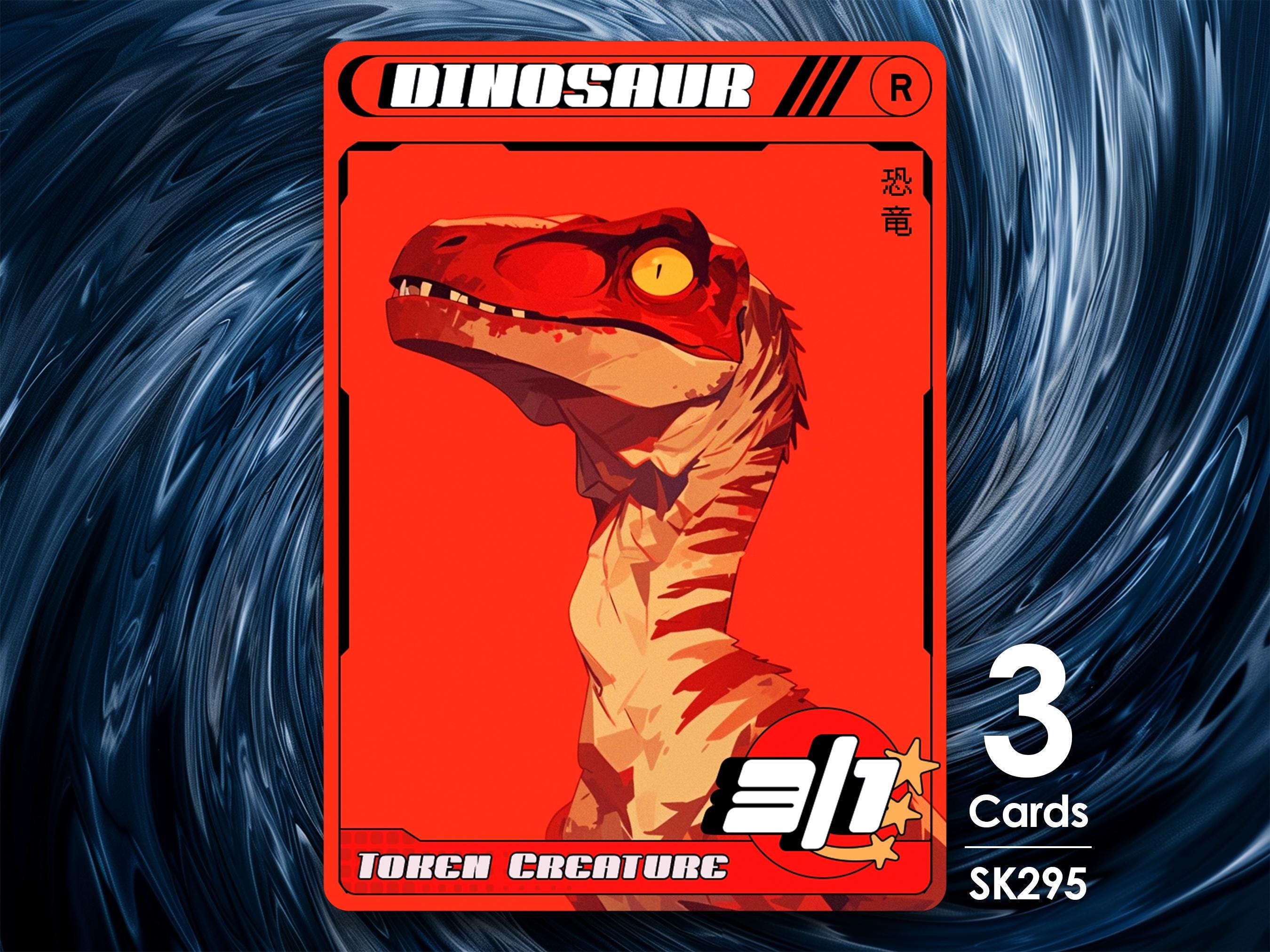 3x Dinosaur Red Token for MTG - Street Clans by Alfie SK295 - Etsy