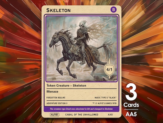 3x Skeleton 4/1 MTG Token - Alfie's Adventure by Alfie AA5 - Etsy