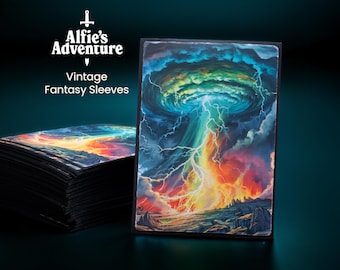 Old School Storm Sleeves for mtg - Compatible with Mtg - Set of 105 - Alfie&#39;s Adventure Style