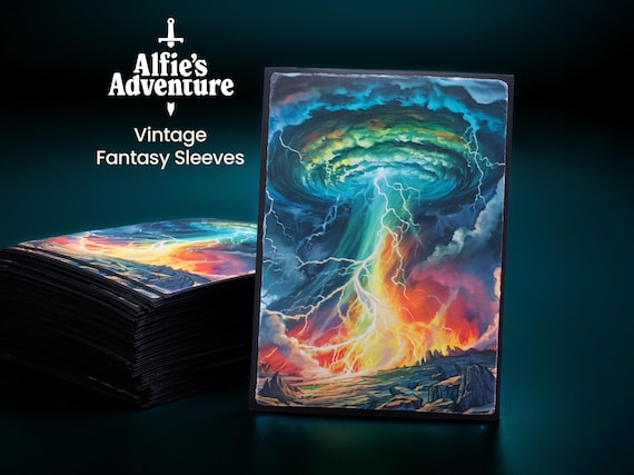 storm card sleeves Old School for Mtg - Compatible With Mtg - Set of 105 - Alfie's Adventure Style Semi Gloss Front Upper Deck Sleeves: Marvel -