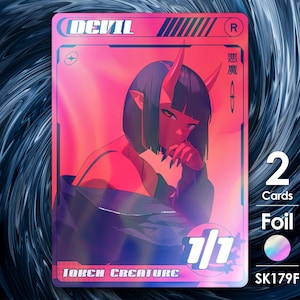 2x Devil foil token voor mtg - Street Clans by Alfie SK179F