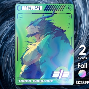 2 fichas foil de Bestia Verde 3/3 para mtg - Street Clans de Alfie - SK289F