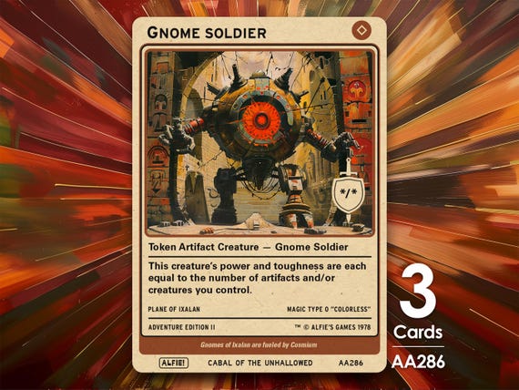 Gnome Soldier token Magic mtg | Custom Retro Style | Alfies! Gnome Soldier token Magic mtg | Custom Retro Style | Alfies!