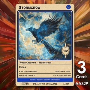3x Stormcrow-token voor MTG - Alfie's Adventure van Alfie AA329