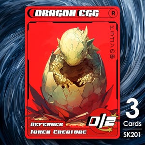 3 Huevos de Dragón y ficha de Dragón 2/2 para MTG - Street Clans de Alfie SK201
