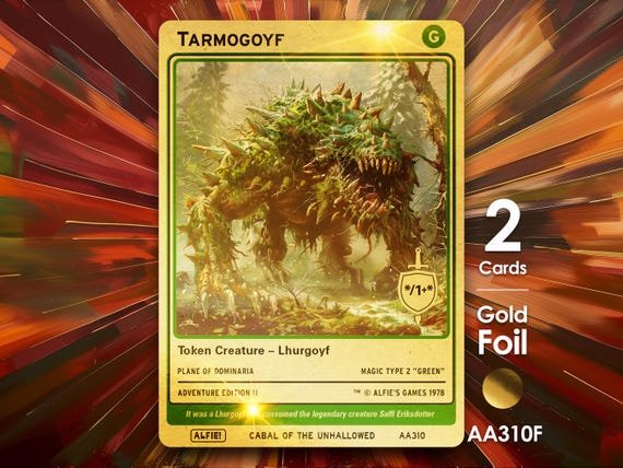 タルモゴイフ ゴールドフォイル MTG トークン 2枚 - アルフィーの冒険