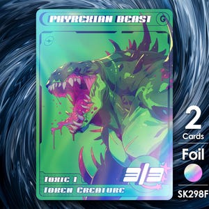 2x Phyrexian Beast 3/3 Folientoken für mtg - Street Clans von Alfie SK298F