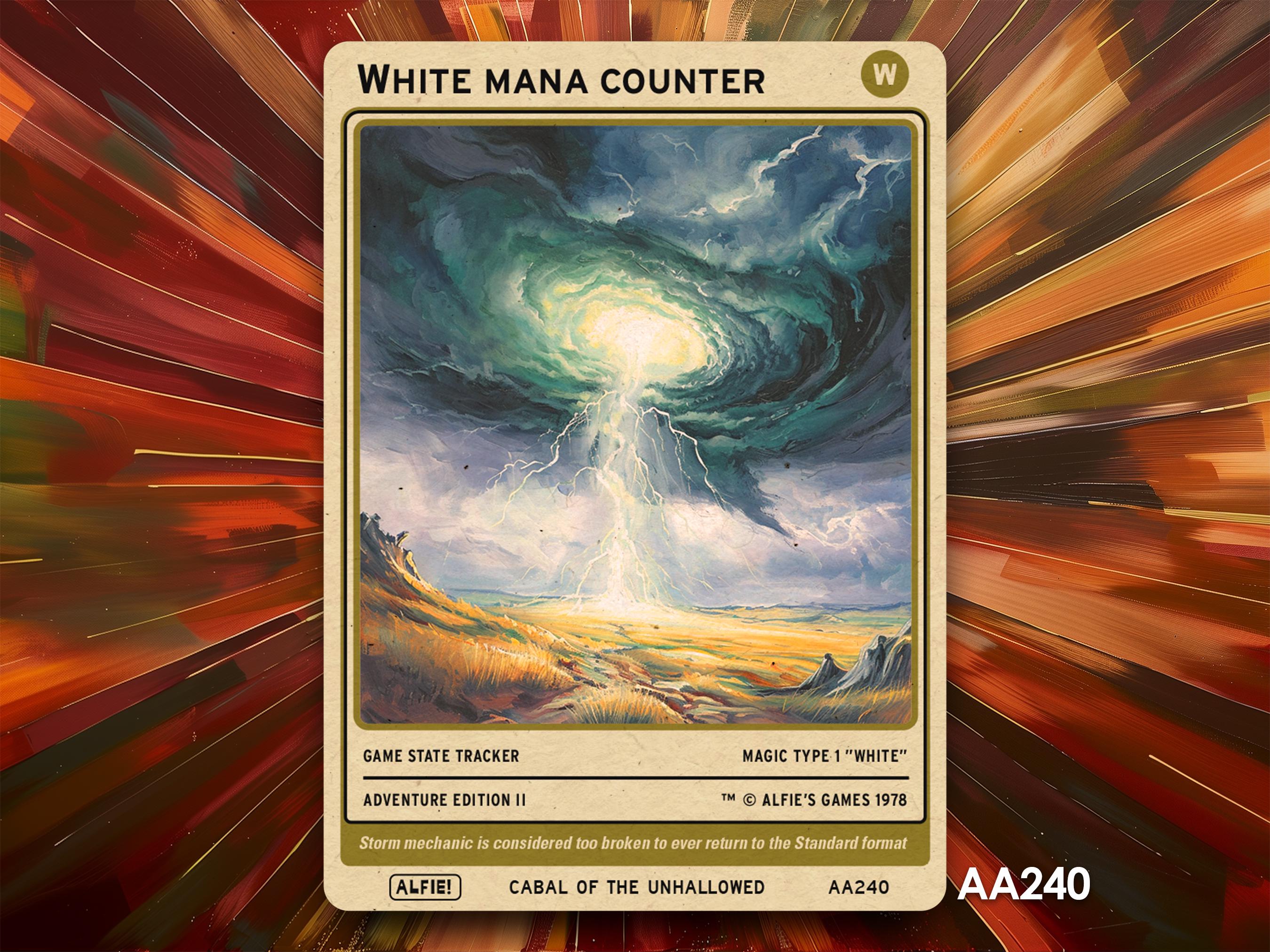 White Mana Counter MTG Token - Alfie's Adventure by Alfie AA240 - Etsy