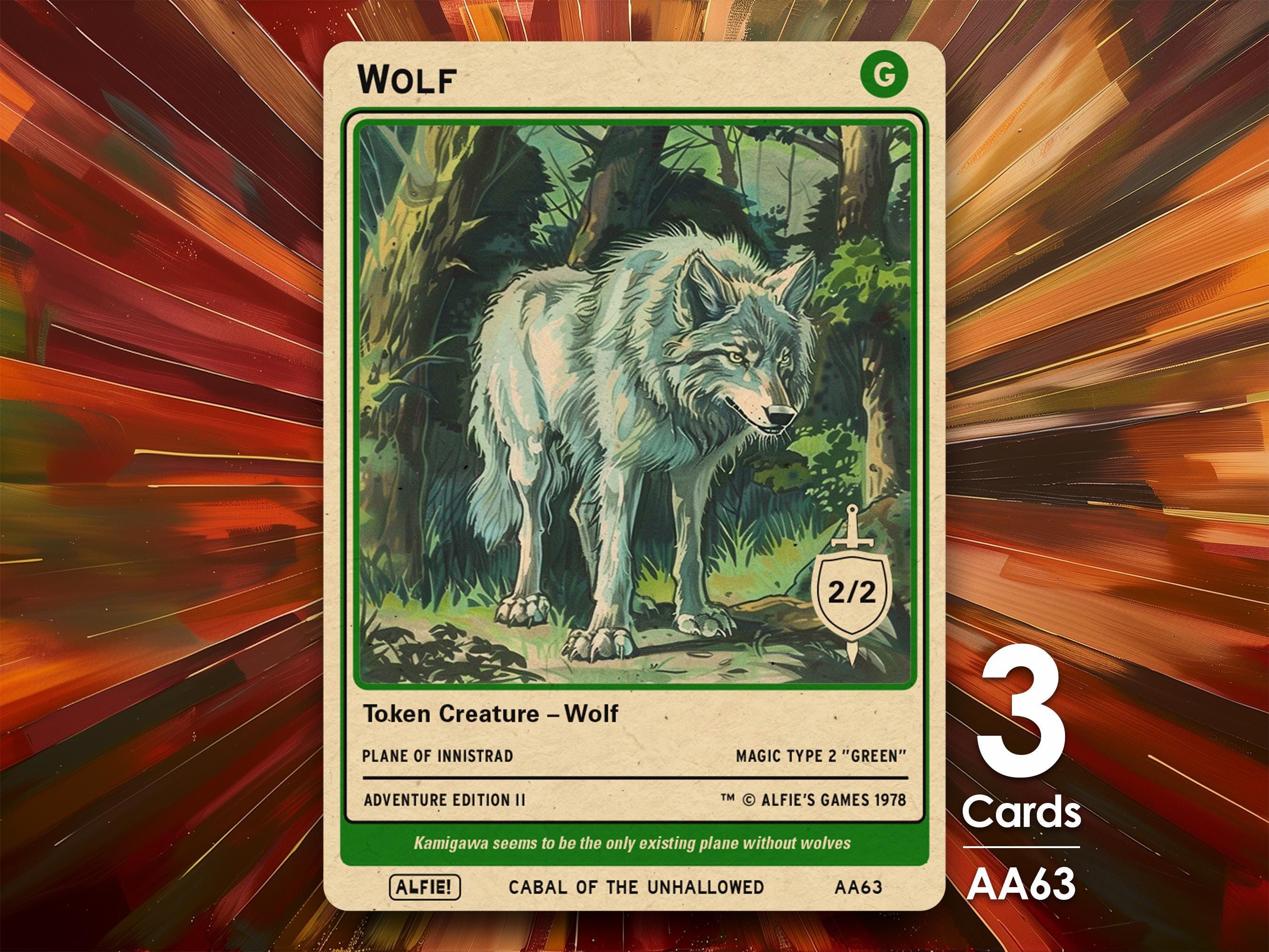 3x Wolf 2/2 MTG Token - Alfie's Adventure by Alfie AA63 - Etsy