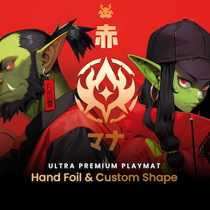 Clan Stone Fist Foil Playmat - Street Clans - Custom Shape - Compatible with Magic  - Mtg Accessory Gift